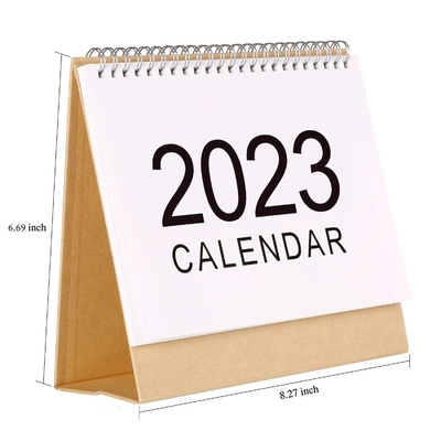 2023 প্রিন্টিং মাসিক ক্যালেন্ডার 1400gsm 1800gsm কার্ডবোর্ড ডেস্ক ক্যালেন্ডার